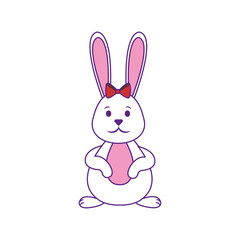easter bunny icon over white background. vector illustration