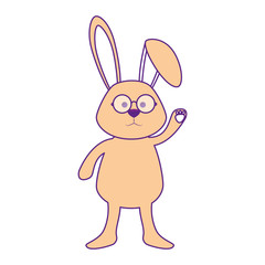 cute bunny icon over white background. happy easter concept. colorful design. vector illustration
