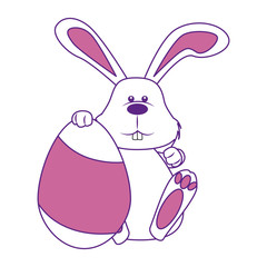 Obraz premium cute bunny icon over white background. happy easter concept. colorful design. vector illustration