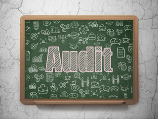 Finance concept: Audit on School board background