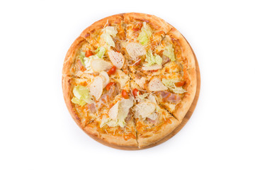 Whole baked pizza