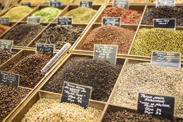 Spices at a market in Nice, France