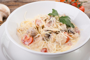 Italian pasta with mushrooms