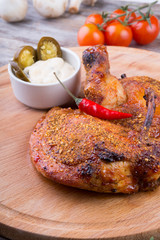 Fried half chicken