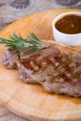 Beef steak with sauce