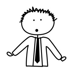 businessman drawing avatar character icon vector illustration design