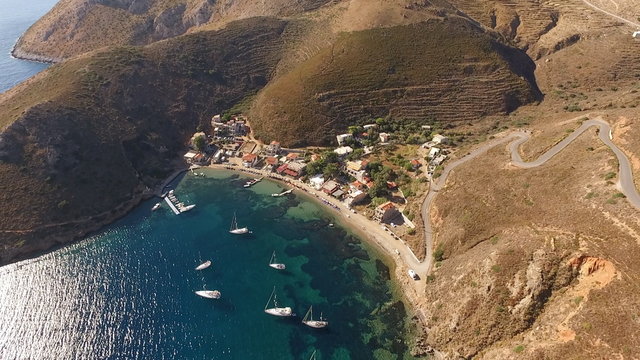 Aerial drone photo of Mani area in Peloponnese, Greece