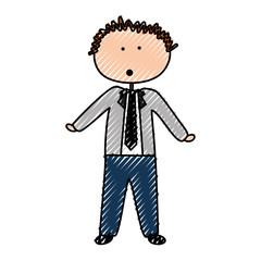 businessman drawing avatar character icon vector illustration design