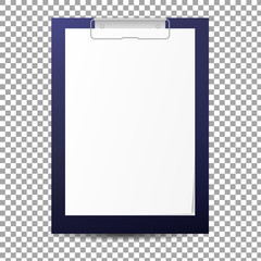 Clipboard with blank paper sheet 