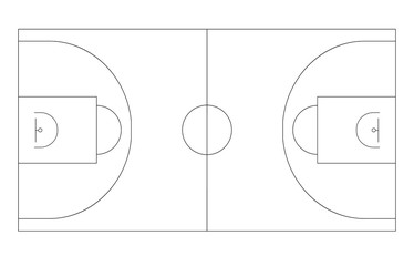 Basketball field outline plan 