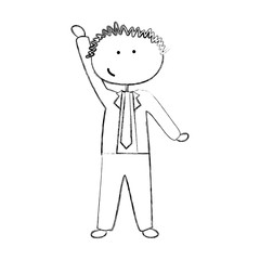 businessman drawing avatar character icon vector illustration design