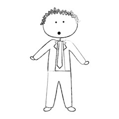 businessman drawing avatar character icon vector illustration design