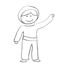 astronaut drawing avatar character vector illustration design