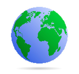 pixel earth globe 