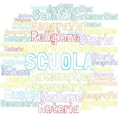 Fototapeta premium Scuola - materie - nuvola di parole
