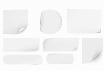 blank white sticky papers  papers set 