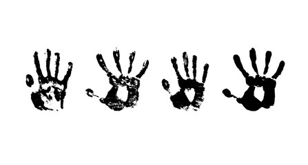 Grunge handprint black splash paint 