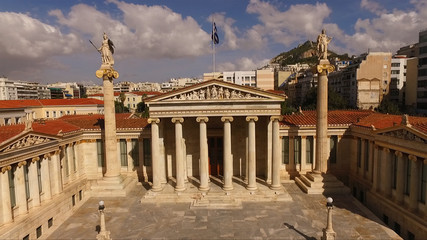 Fototapeta premium Aerial drone photo of Academy of Athens, Historic centre, Greece