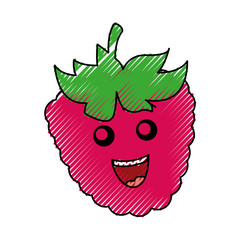 blackberry fruit kawaii character vector illustration design