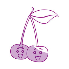 cherry fruit kawaii character vector illustration design