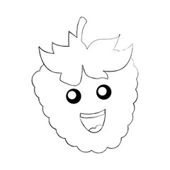 blackberry fruit kawaii character vector illustration design