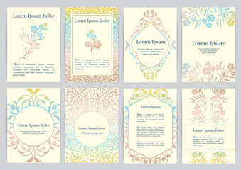 Vector templates for A4 with florals