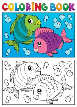Coloring book with fish theme 6
