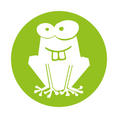 frog comic character icon vector illustration design