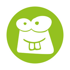 frog comic character icon vector illustration design