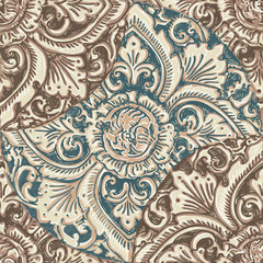 Vivid repeating floral - For easy making seamless pattern use it for filling any contours