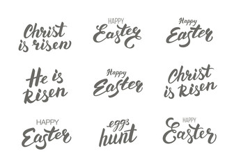 Set of Easter modern calligraphic overlays.