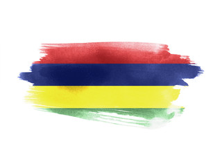 Mauritius flag grunge painted background