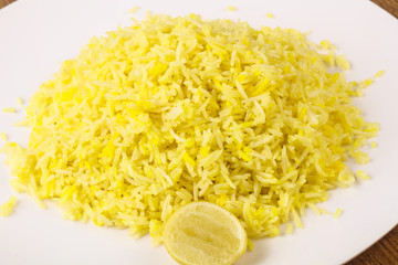 Yellow rice with lime