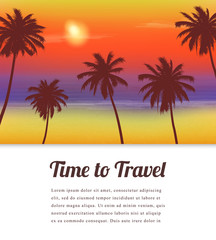 Travel background with exotic landscape. Vector