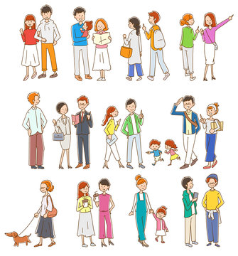 若い人々のイラスト（セット）