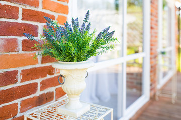 Ceramic vase with flowers