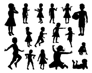 Children Kids Silhouette Set