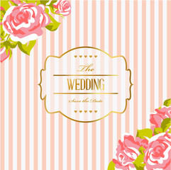 Wedding label with roses