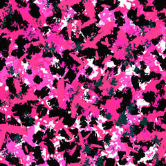 Seamless camouflage doodle pattern grunge texture.