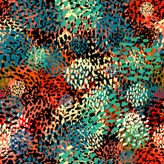 Seamless camouflage doodle pattern grunge texture.