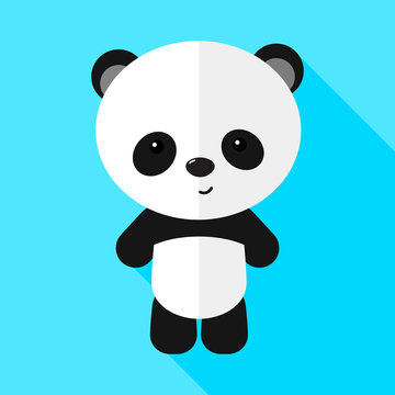 Image of a little panda. Flat design