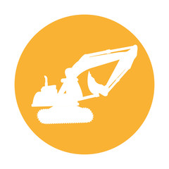 excavator silhouette isolated icon vector illustration design