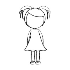 cute little girl character vector illustration design