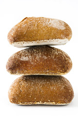 Fototapeta na wymiar Baked breads isolated on white background 
