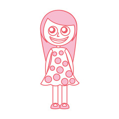 cute little girl character vector illustration design