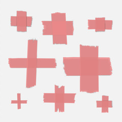 Isolated sticky tape pieces 