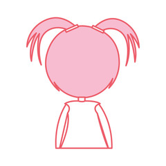 back cute little girl character vector illustration design