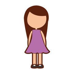 cute little girl character vector illustration design