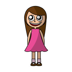 cute little girl character vector illustration design