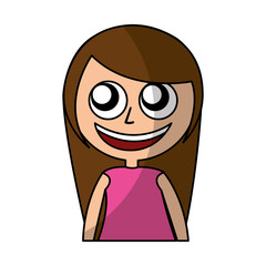 cute little girl character vector illustration design